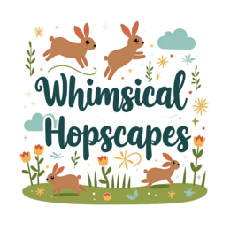 rabbits flora SVG PNG design with bold lettering, green floral elements