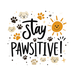 stay pawsitive SVG PNG design with bold lettering, an uplifting message