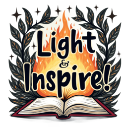 inspiration fire book SVG PNG design with bold lettering, red floral elements, an uplifting message