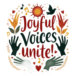 joyful voicedesign SVG PNG design with bold lettering, green floral elements, an uplifting message