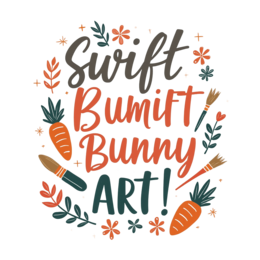 bunny flora SVG PNG design with orange and green floral elements