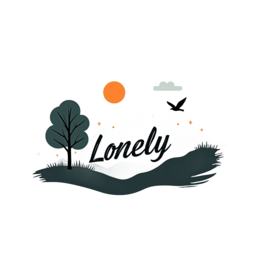 lonely landscape SVG PNG design with bold lettering