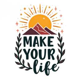 motivational sunrise SVG PNG design with bold lettering, black and green floral elements, an uplifting message