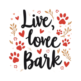 live love bark SVG PNG design with bold lettering