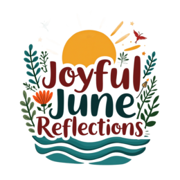 june reflections SVG PNG design with bold lettering, red and green floral elements