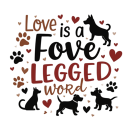 pets love legged word SVG PNG design with bold lettering
