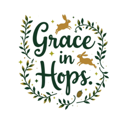 grace hops rabbits SVG PNG design with white and green floral elements
