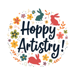 rabbits flowers SVG PNG design with bold lettering, pink and red floral elements
