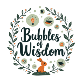 bubbles wisdom rabbit SVG PNG design with bold lettering, orange and green floral elements