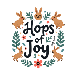 hops bunnies flower SVG PNG design with bold lettering, pink and red floral elements