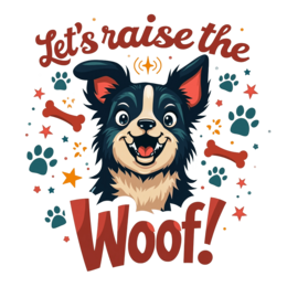 dog woof SVG PNG design with bold lettering