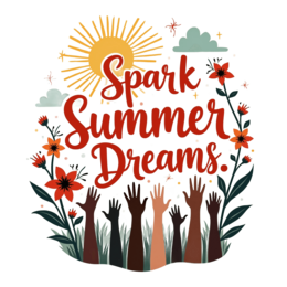 summer dreams friends SVG PNG design with hand-drawn style, bold lettering, floral elements