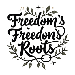 freedom root floral SVG PNG design with bold lettering, black floral elements, an uplifting message