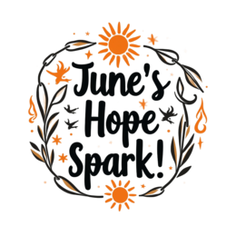 june quote spark SVG PNG design with hand-drawn style, bold lettering, black and white floral elements