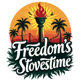 freedom torch palmtrees SVG PNG design with bold lettering, an uplifting message