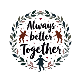 quotes together wreath SVG PNG design with bold lettering, red and green floral elements, an uplifting message