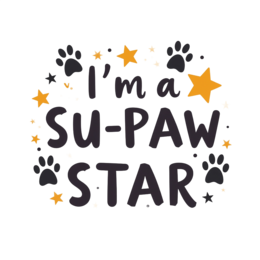 su paw star SVG PNG design with bold lettering