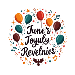 june balloons celebration SVG PNG design with bold lettering