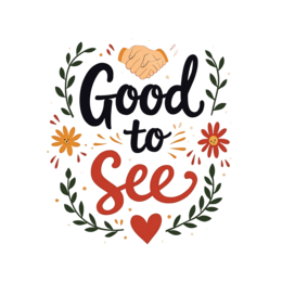 handshake flower decorations SVG PNG design with bold lettering, black and red floral elements