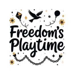 freedom kites SVG PNG design with bold lettering, black floral elements