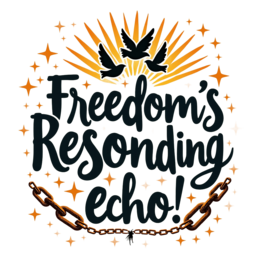 freedom doves echo SVG PNG design with bold lettering, an uplifting message
