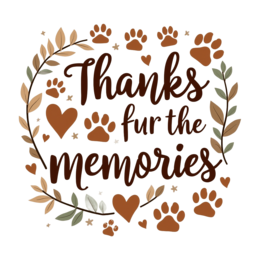 thanks fur memories SVG PNG design with hand-drawn style, bold lettering