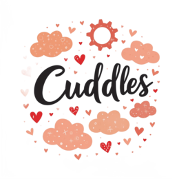 cuddles hearts clouds SVG PNG design with bold lettering