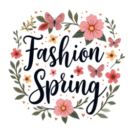 spring flowers butterflies floral SVG PNG design with bold lettering, pink and green floral elements