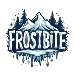 frostbite mountains SVG PNG design with bold lettering