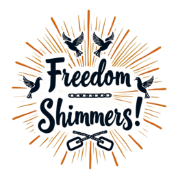 freedom shimmers SVG PNG design with bold lettering