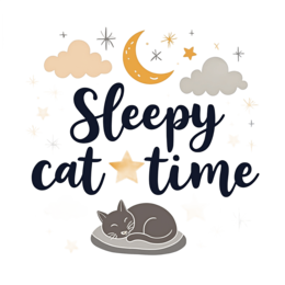 sleepy cat time SVG PNG design with bold lettering