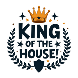 king crown wreath SVG PNG design with bold lettering, blue floral elements