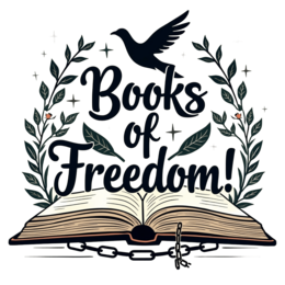 books freedom SVG PNG design with bold lettering, black and white floral elements