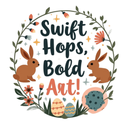 easter bunnies SVG PNG design with bold lettering, floral elements
