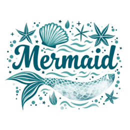 mermaid sea creatures SVG PNG design with bold lettering