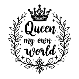 quote calligraphy floral SVG PNG design with bold lettering, black and white floral elements