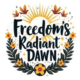 freedom sunflowers SVG PNG design with bold lettering, orange and yellow floral elements, an uplifting message