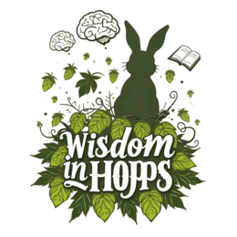 rabbit wisdom hops SVG PNG design with bold lettering, green floral elements