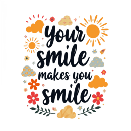 quote positive wellbeing SVG PNG design with hand-drawn style, bold lettering, black and orange floral elements