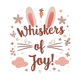 happiness bunny butterfly SVG PNG design with hand-drawn style, peach and pink floral elements
