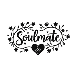 soulmate flower SVG PNG design with hand-drawn style, black floral elements
