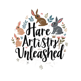 hare artistry floral SVG PNG design with bold lettering, black floral elements