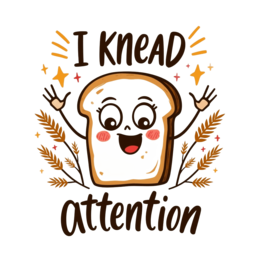 knead attention bread SVG PNG design with bold lettering