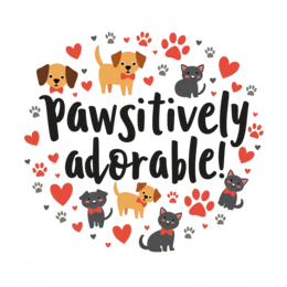 pawsitively adorable SVG PNG design with bold lettering