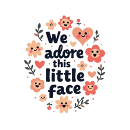 adorable flowers SVG PNG design with bold lettering, white and orange floral elements