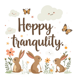 bunnies butterflies SVG PNG design with bold lettering, floral elements