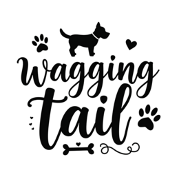 wagging tail SVG PNG design with bold lettering