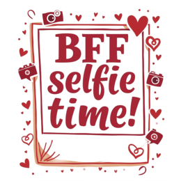 selfie friendship fun SVG PNG design with bold lettering