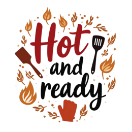 hot ready cooking SVG PNG design with bold lettering