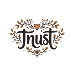 trust flower SVG PNG design with hand-drawn style, bold lettering, black and white floral elements